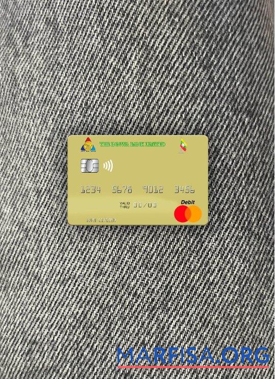 Printable Myanmar Innwa Bank Limited mastercard photolook front download for verification